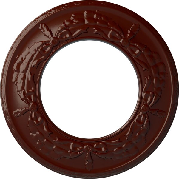 Ekena Millwork Salem Ceiling Medallion (Fits Canopies up to 7 1/8"), 13 1/4"OD x 7 1/8"ID x 7/8"P, Brushed Mahogany CM13SABMF - main
